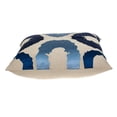 thumbnail image 3 of Nassau Collection Embroidered Abstract Square Cotton Throw Pillow - 22" - Beige and Blue, 3 of 4