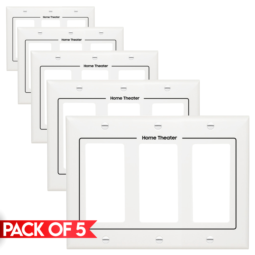 Cmple - [5 Pack] 3-Gang Decora Wall Plate, GFCI Device Faceplate ...