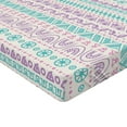 thumbnail image 2 of Ambesonne Abstract Fitted Sheet, Geometric Art, Twin XL Size, Lilac Turquoise, 2 of 3