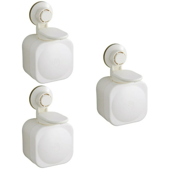 3 Pieces Wall-mounted Shower Dispenser Shampoo Bottle White