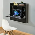thumbnail image 4 of Wall Mount Folding Laptop Writing Computer or Makeup Desk with Storage Shelves and Drawer, 4 of 7