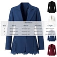 thumbnail image 3 of Xinoom Women Single Button Blazer Jacket, Notched Lapel Long Sleeve Suit Coat, Lace Panel Spliced Hem, Elegant Slim Fit For Work Office Business Casual Occasions Black,L, 3 of 8