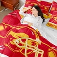 thumbnail image 4 of jejeloiu Football Sport Games 7 Pieces Bedding Comforter Set,Yellow Red Full Bedding Set For Rugby Gamer Reversible, 4 of 8