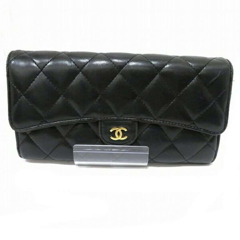 Authenticated Used Chanel CHANEL matelasse here mark flap wallet A80758  long ladies 