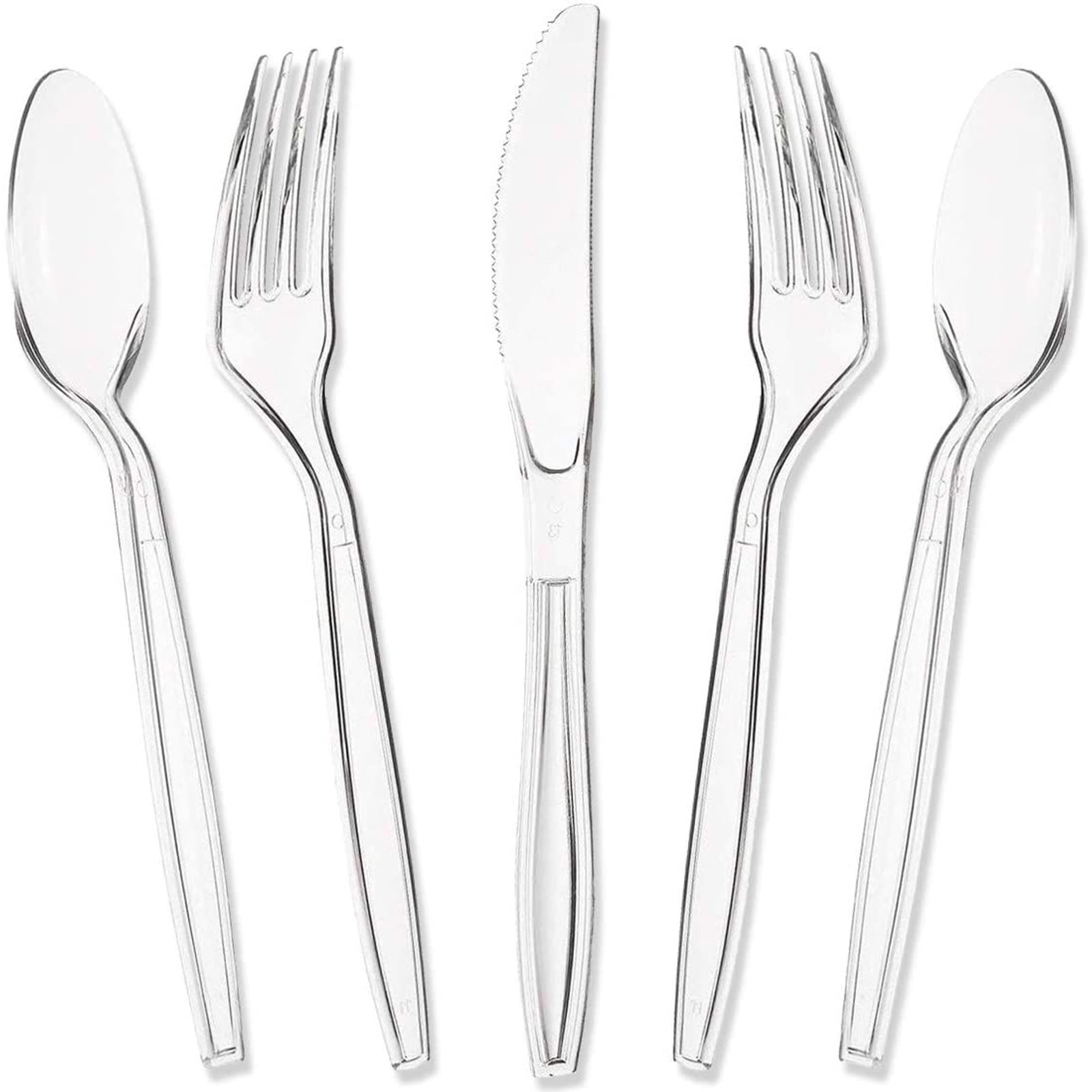 Clear Plastic Forks Disposable Heavy Weight Cutlery Mealtime or Party 50 pack