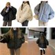 thumbnail image 2 of Women's Winter Long Sleeve Full Zip Puffer Jackets Pockets Baggy Short Down Coats Casual Padded Warm Coat Streetwear Blue XL, 2 of 5