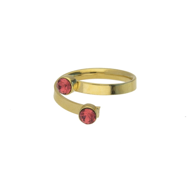 Anillo para Mujer con Cristal Fino Swarovski Round Stone- Bañado en Oro 14k– Anillo Elegante y Brillante-Aretes de Mujer de Moda, Joyería para Mujer de Moda– Regalo especial Ortiz Espinosa Temporada