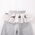 thumbnail image 5 of AUNVITO Girls Jogger Pants Elastic Waist Bow Lace Trim Casual Sporty Sweatpants for Autumn Winter, 5 of 9