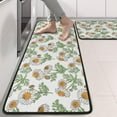 thumbnail image 2 of Kitchen Rugs Sets Of 2,Light Gray Daisy Flower Pattern Anti Fatigue Kitchen Mat Rugs Non Slip Washable,Decorative Kitchen Floor Mats for Kitchen,Sink,Laundry,17"x47"+17"x47", 2 of 5