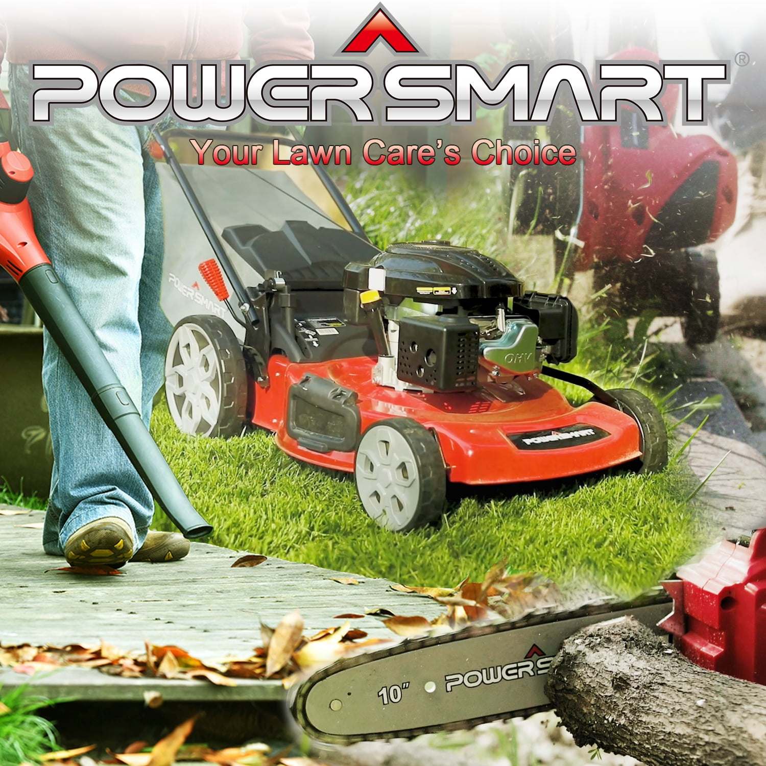 PowerSmart 20 in. 3-in-1 170 cc Gas Walk Behind Self Propelled Lawn Mower  PSM2020 - The Home Depot