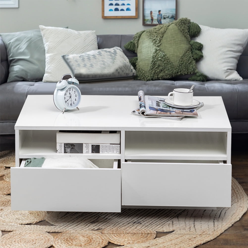 rectangular coffee table with drawers