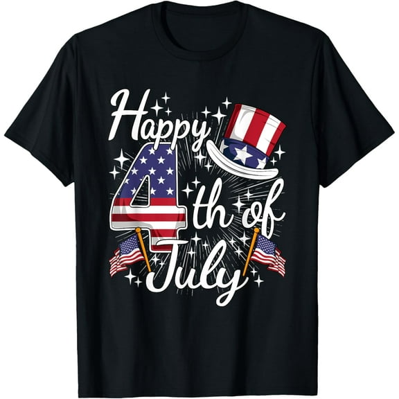 Happy 4th Of July Patriotic American Flag USA Men Women T-Shirt Tee