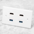 thumbnail image 2 of Wall Plate Panel 2  Female USB Wall Plate,  USB Plate USB Wall Panel, For Home Decoration Coffee Shop Kitchen Office Building, 2 of 8