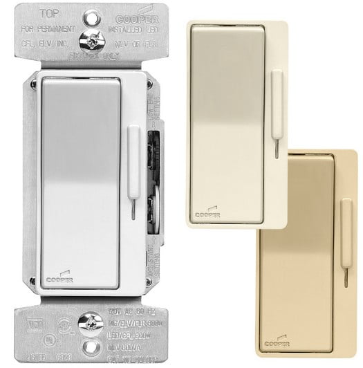 Cooper Lighting DAL06P-C2 Decorator Dimmer 3 Colors Included by Cooper Wiring Devices