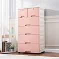 thumbnail image 5 of DENEST 6-Drawer Chest, Mobile Storage Dresser Cabinet with Lock for Bedroom(Pink), 5 of 5