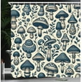 thumbnail image 3 of Ambesonne Mushroom Shower Curtain, Bicolour Boho Woodland Art, 69"Wx70"L, Ivory and Slate Blue, 3 of 4