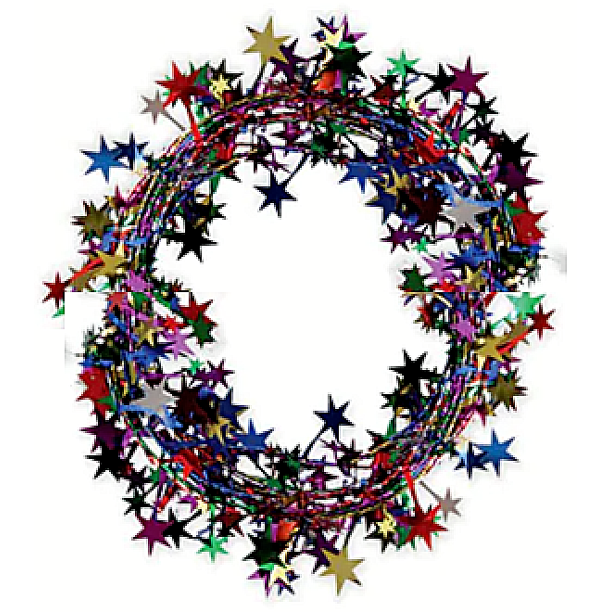 50ft SKD Party Multi-Color Butterfly shaped Tinsel Wire Garland 