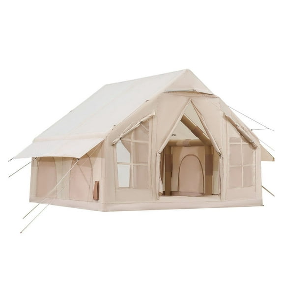Inflatable Camping Tent 4-6 Person, Glamping Tent with Pump, Easy Setup