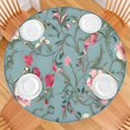thumbnail image 2 of Pioneer Flower Floral Print Pattern Round Fitted Tablecloth with Elastic Edge,Dining Table Cover Waterproof,Outdoor Round Tablecloth for Camping,Dining,Indoor and Outdoor, 2 of 7
