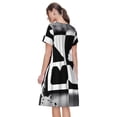 thumbnail image 7 of Lsque Geometry Dash Print Women's Casual Dress T-Shirt Summer Short Sleeve Scoop Neck Swing Dresses, 7 of 7