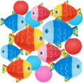 thumbnail image 1 of Faroles colgantes Renbuzhu de papel con forma de pez, 15 unidades, 27 x 30 cm, 1 of 6