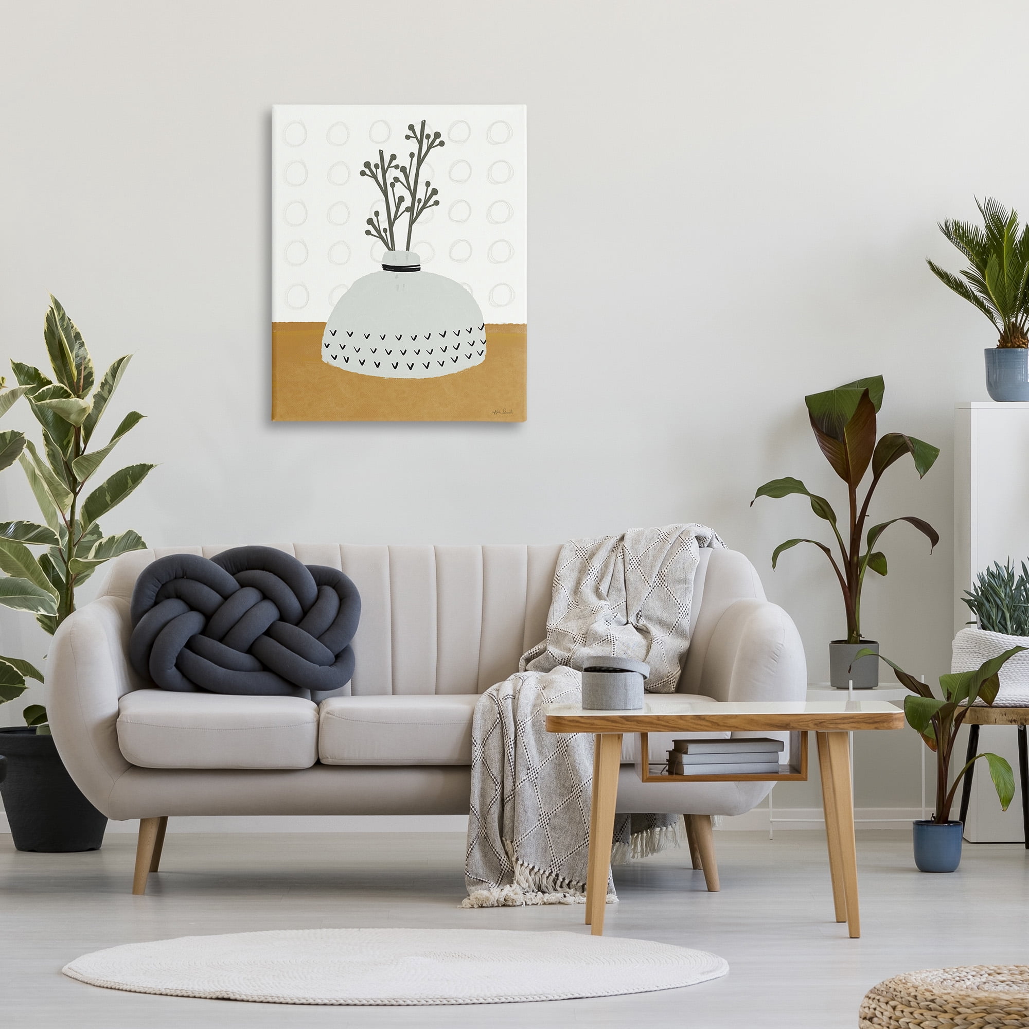 Stupell Industries Modern Leaf Bouquet Botanical & Floral Painting Gallery Wrapped Canvas Art Print Wall Art, 30 x 40