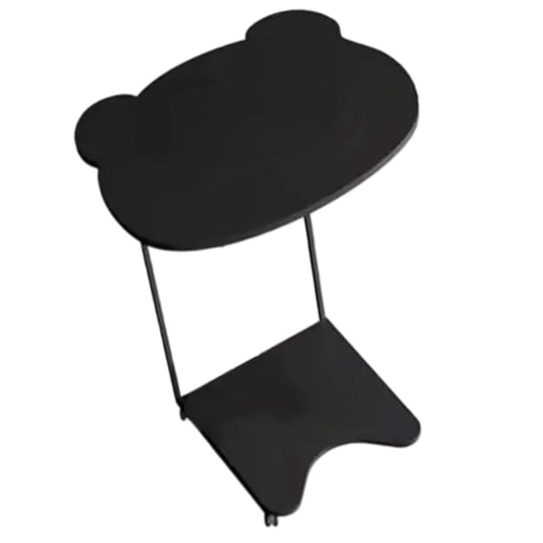Mesa auxiliar con ruedas, creativa y bonita, ideal para sofá de apartamento. Negro