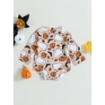 thumbnail image 4 of GXFC Infant Baby Boys Girls Halloween Romper Newborn Long Sleeve Pumpkin Print One Piece Jumpsuit Cute Halloween Bodysuit Costume 0-18M, 4 of 8