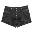 thumbnail image 6 of khonts,Men's Leather Boxer Shorts with Punk Rivet Plus Size Briefs Black Sexy Underwear Panties Black L, 6 of 7