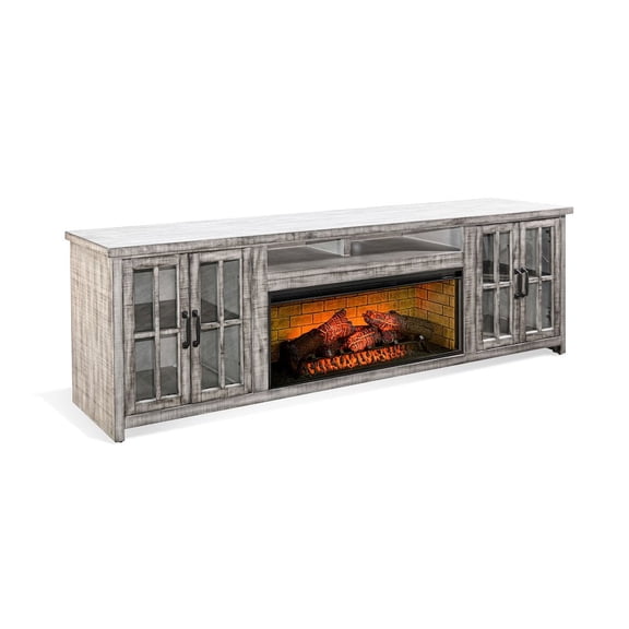 Sunny Designs 98" Media Console with Electric Fireplace