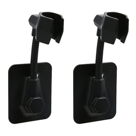 WHAMVOX  2 Pcs Shower Base Wall Mounted Head Holder Suction Nozzle Black
