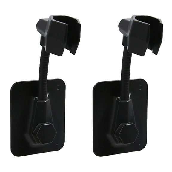 WHAMVOX  2 Pcs Shower Base Wall Mounted Head Holder Suction Nozzle Black