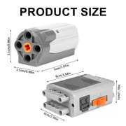 Servo Motor Function Accessories, Set of 2 Remote Control Power Function Accessories, Servo Electric Motors Blocks, Compatible with Lego Building Block Models