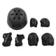 thumbnail image 5 of Juego de 7 cascos de seguridad para niños, rodilleras, coderas y equipo de protección transpirable para montar a caballo y patinaje, color negro., 5 of 14