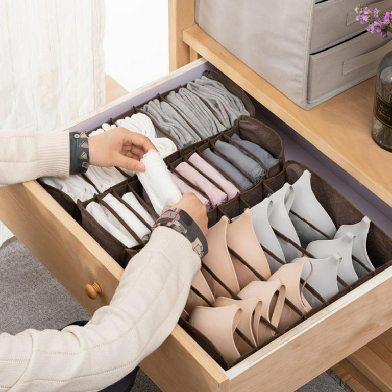 Dormitory Closet Organizer for Socks Underwear Bra Storage Box Foldable  Compartment Drawer Organizer Home Storage Supplies For Socks Bras Ties