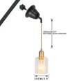 thumbnail image 3 of KAYYELAMP Slope Position Roof Track Light H-Type Adjusted Cord Vintage Pendant Lighting Brass Base Clear Glass Shade for Kitchen Dining Room (No Bulb, Track), 3 of 7