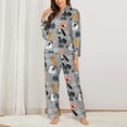 thumbnail image 3 of Wukai Dog Print Women's Pajama Set - Soft Long Sleeve Sleepwear for Comfort and Style-XX-Large, 3 of 9