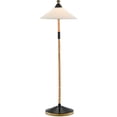 thumbnail image 4 of Natural Rattan New Brass Satin Black Lisbon Floor Lamp, 4 of 6
