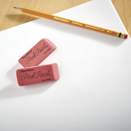 Paper Mate Pink Pearl Erasers, Large, 12 Count - Image 1