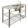 thumbnail image 6 of Aiqidi Commercial Stainless Steel Sink Double Bowl Freestanding Restaurant Kitchen Prep & Utility Sink Basin with Faucet+Drainpipe, 6 of 12