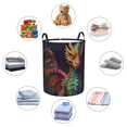 thumbnail image 4 of Balery Whimsical Dragon Color Cool Cesta de ropa redonda con asas, impermeable, independiente, para ropa, juguetes, dormitorio y familia-Medium, 4 of 6