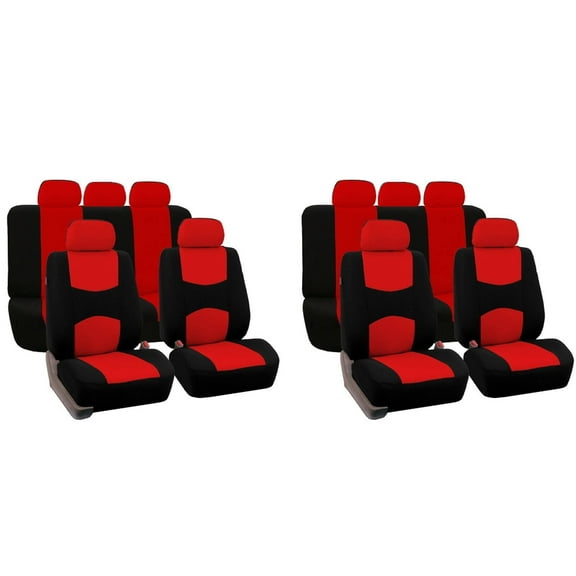 AUQ 6Pcs Car Seat Covers,Fabric Carseat Cover,Automotive Seat Covers & Accessories,Red