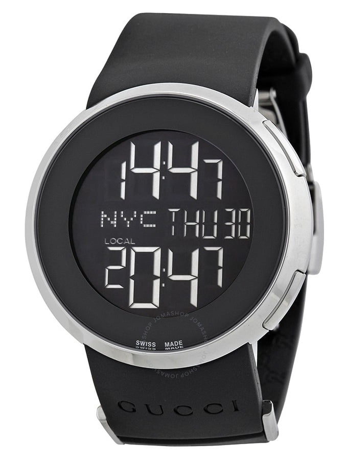 gucci digital watch rubber strap