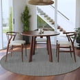 thumbnail image 4 of Dark Gray 5ft Round Rug, Farmhouse Burlap Solid Grey Color Modern Linen Texture Non-Skid Rubber Backing Large Area Rugs - Living Room Bedroom Home Office, Indoor Floor Mat Carpets Washable Rug, 4 of 9