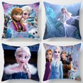 thumbnail image 2 of Funda de cojín de Frozen de Disney, figura de acción de Elsa, Anna, Princesa, de felpa corta, decorativa para el hogar, funda de almohada para sofá, 2 of 4