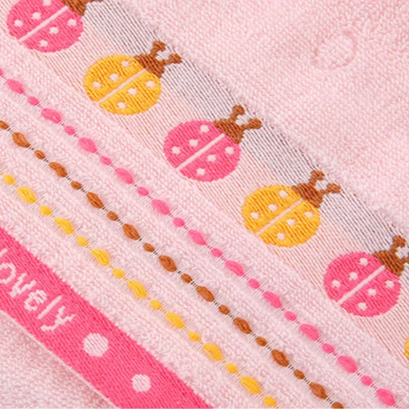 JJYY Pure Cotton Children's Towel Set 2 Styles 25*50cm Soft Absorbent Kids Baby Student Face Wash Towel
