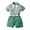 Green, variant on IROINNID Toddler Boy's Gentleman Floral Printed Lapel Tops Shorts Outfits