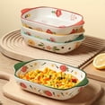 thumbnail image 6 of Qeeadeea Ceramic Baking Dishes For Oven, set of 2, 0.6 Quart Lasagna Pan Deep, Vintage Ceramic Bakeware, Baking Pan-yellow-22x14x4cm, 6 of 7