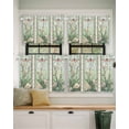 thumbnail image 2 of Green Vintage Stained Glass Short Blackout Curtains 30 Inch Long Flowers Butterfly Rod Pocket Kitchen Curtains, 2 Panels Thermal Insulated Room Darkening Drapes for Bedroom, 42"W x 30"L, 2 of 5