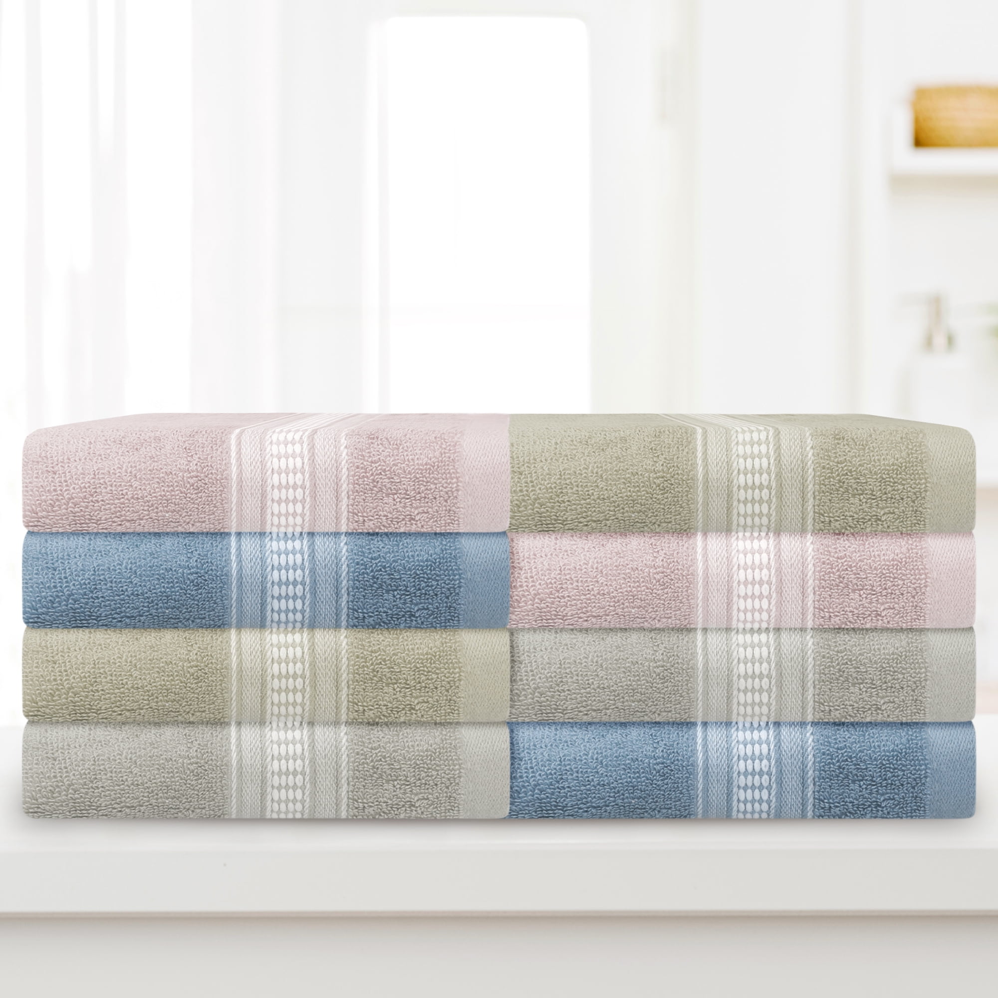 Unique Bargains Plaid Pattern Hand Towels Comfort and Quick Drying Towel for Bathroom Blue 14" x 30" Blue/Pink 14" x 30"